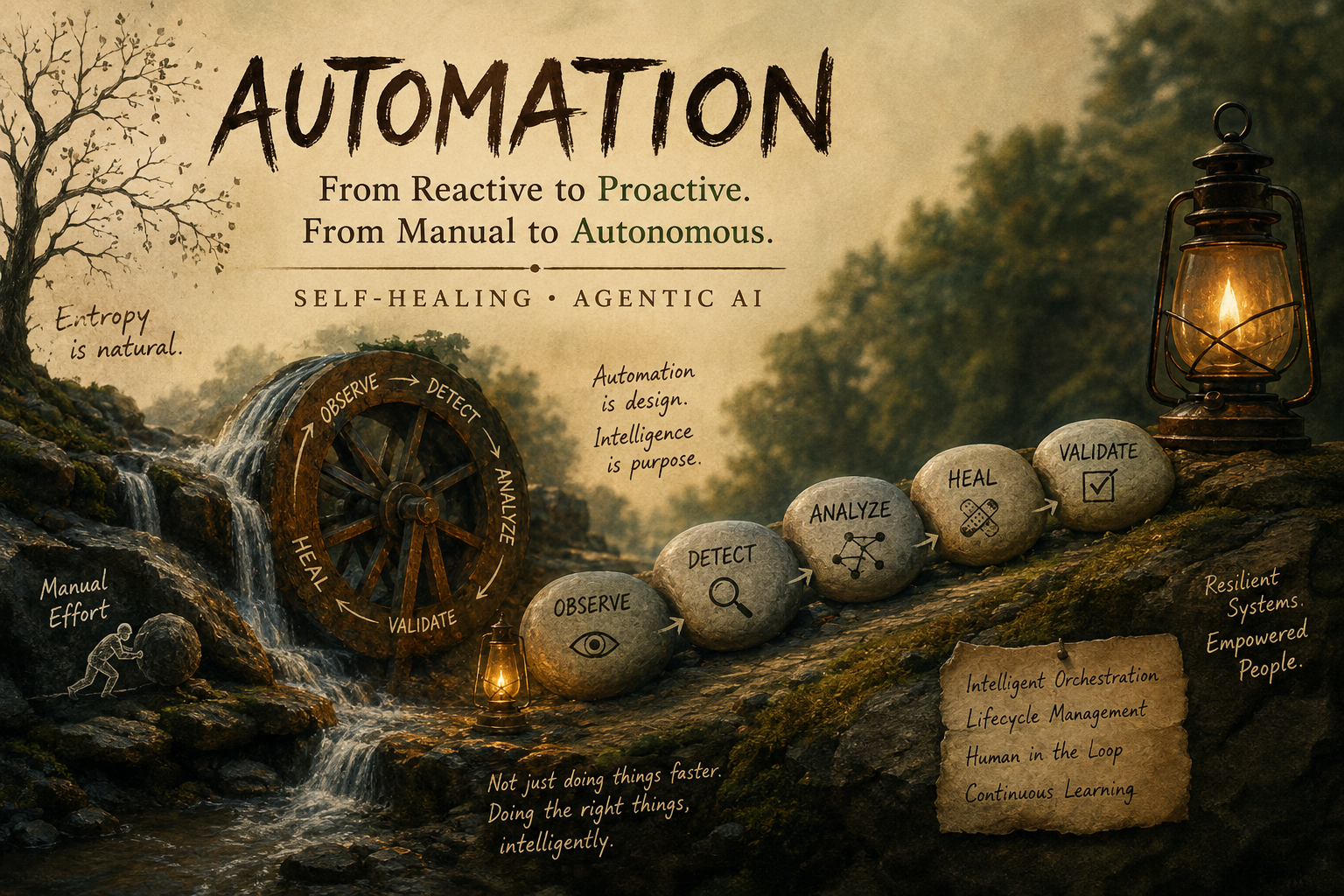 Automation -> Self-Heal -> Agentic AI